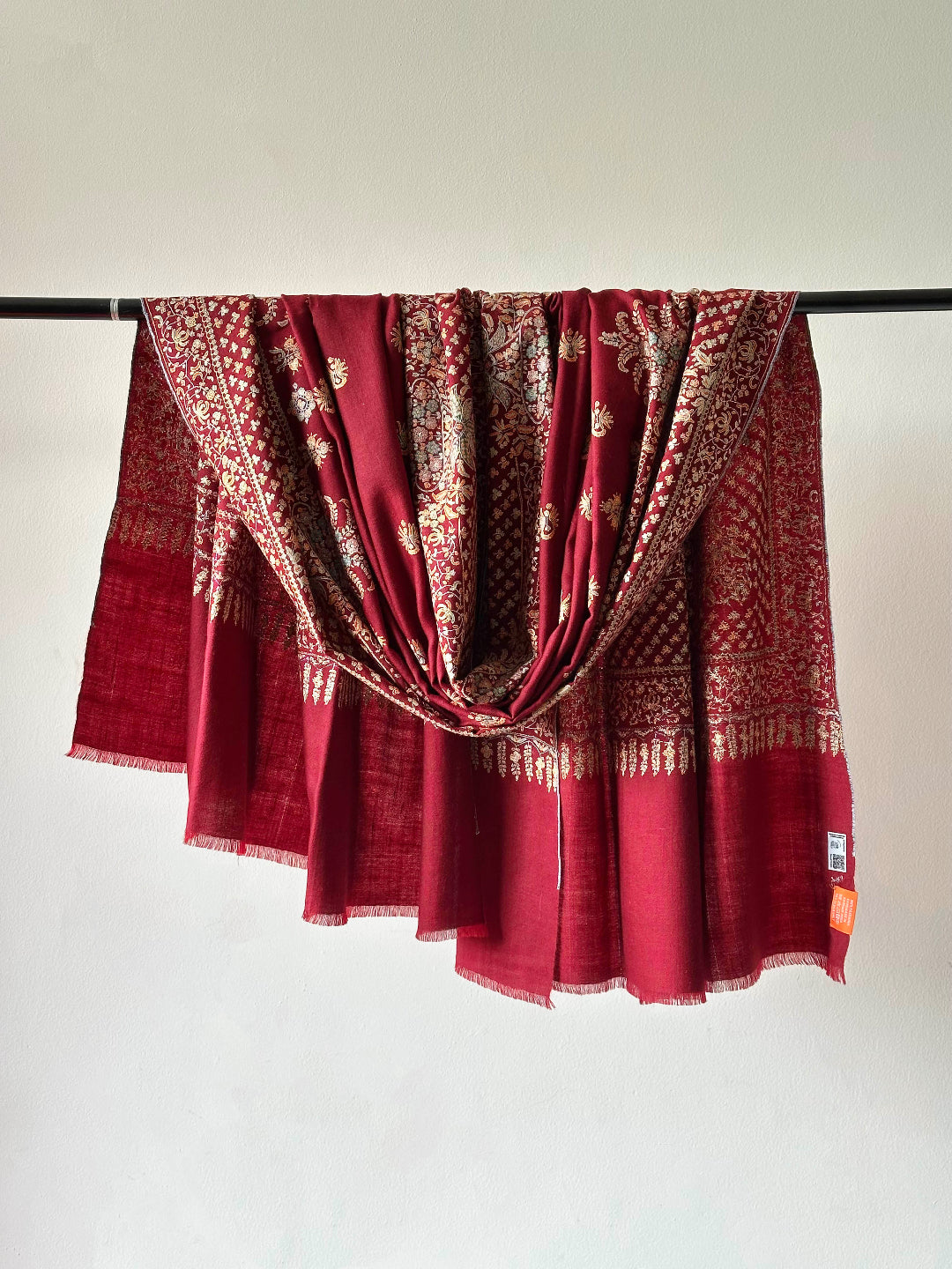 LUXURY HEIRLOOM STYLE PURE MAROON RED PASHMINA SHAWL