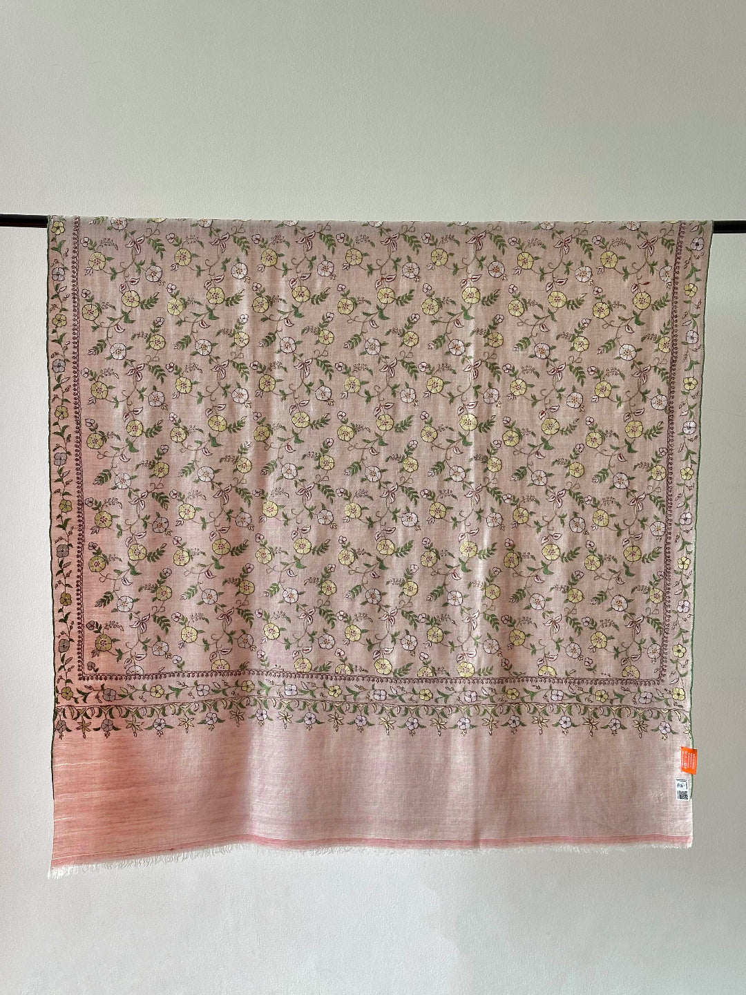 Floral patterned fabric on a white background