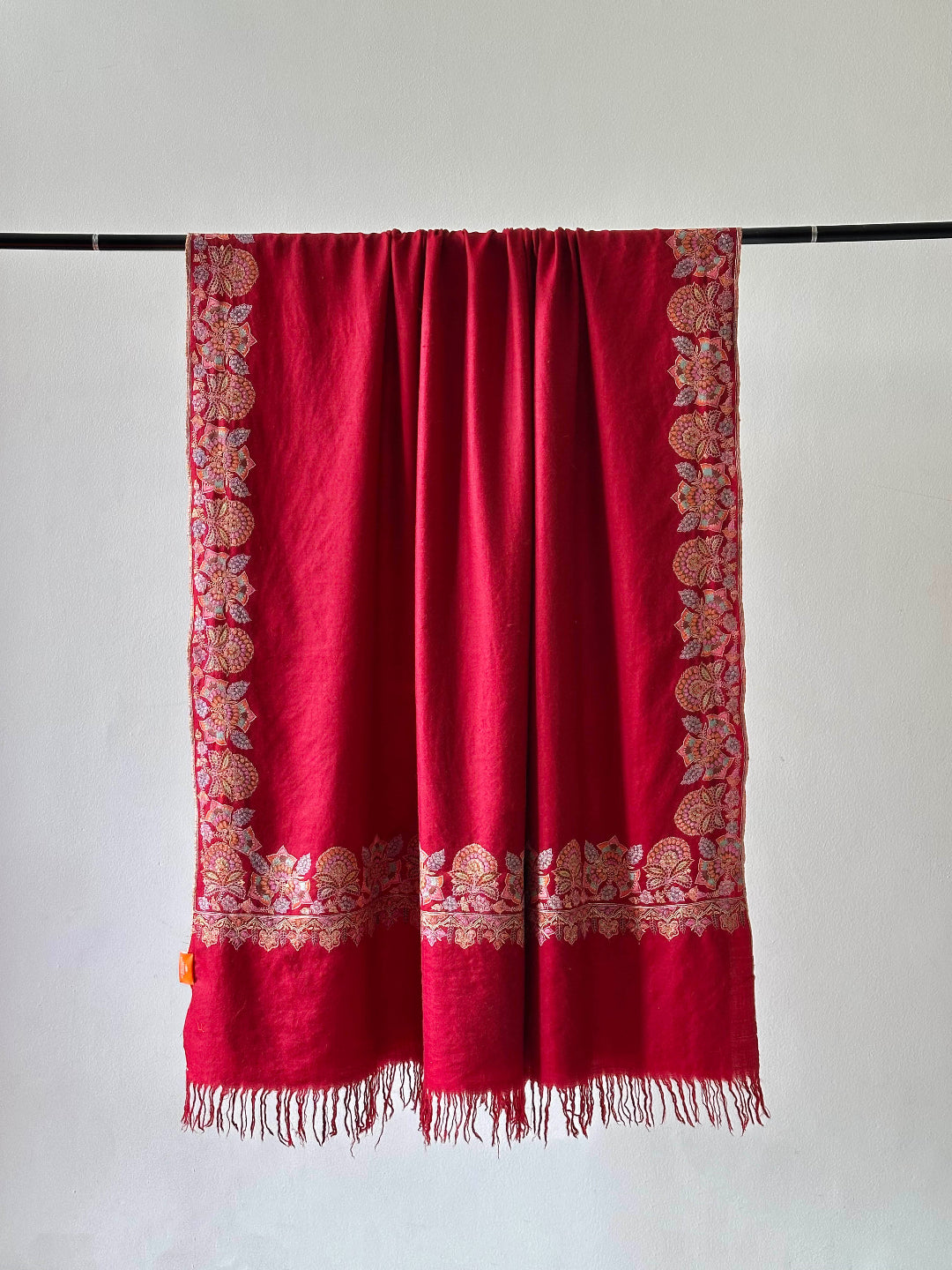 HANDMADE FASHION STYLE INDIAN RED PASHMINA