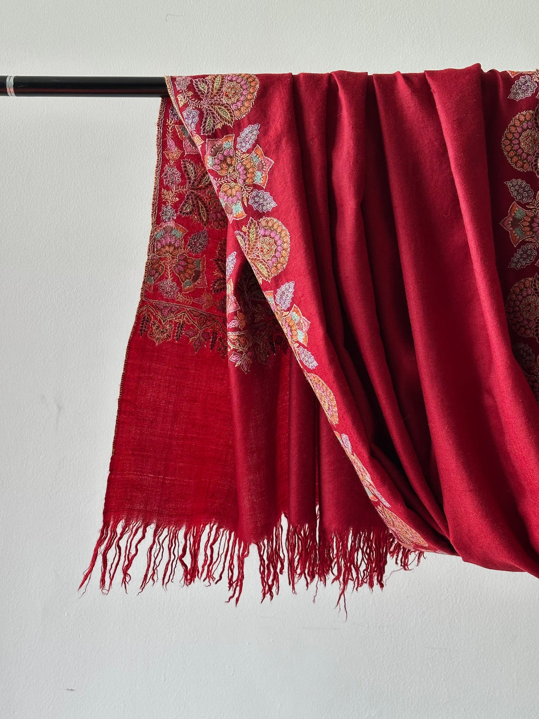 HANDMADE FASHION STYLE INDIAN RED PASHMINA