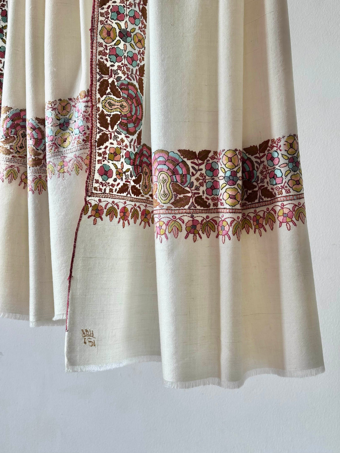 KASHMIR COUTURE MUSHROOM DESIGN PASHMINA SHAWL