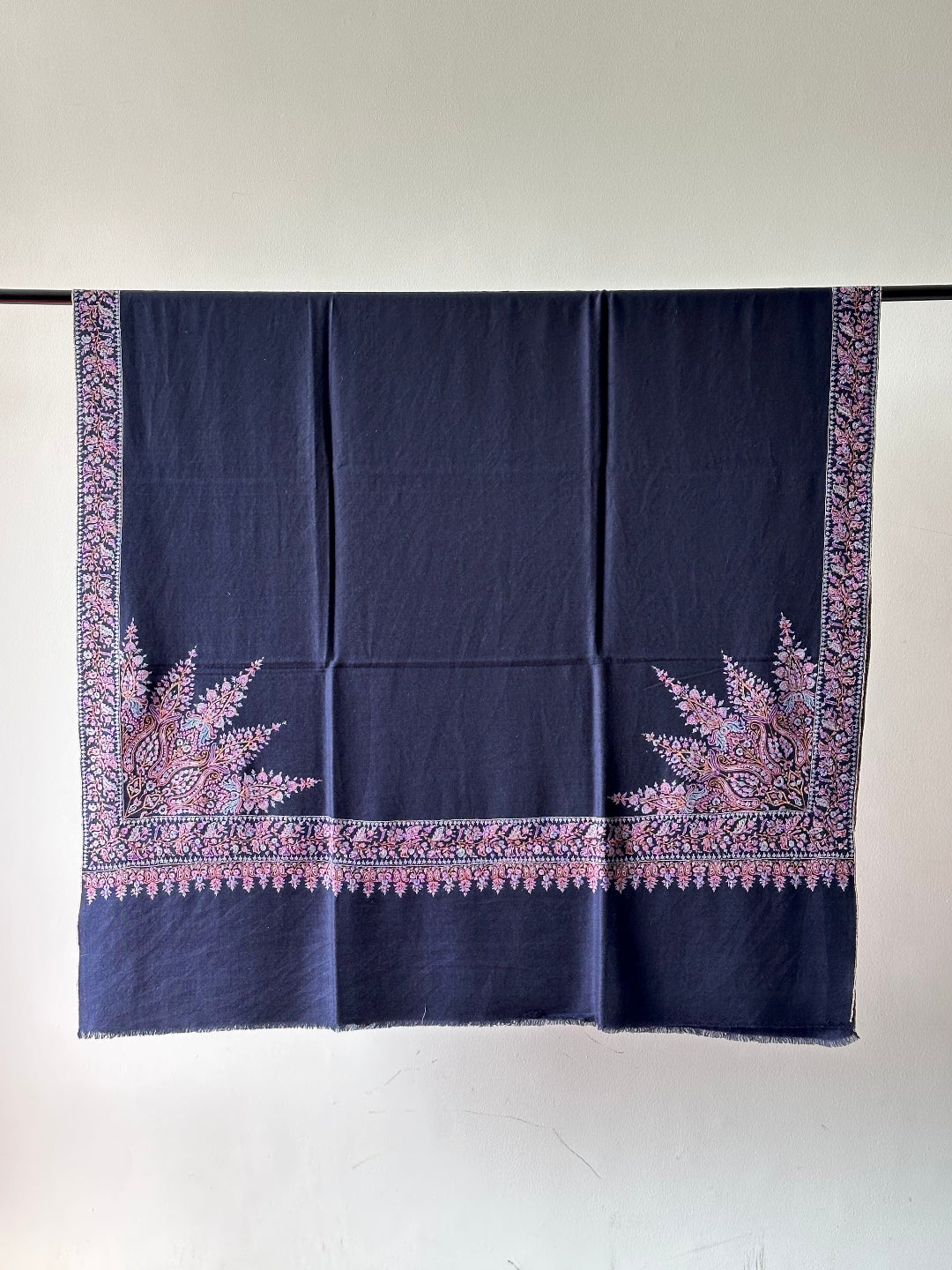 HAND EMBROIDERED NILE BLUE PASHMINA SHAWL