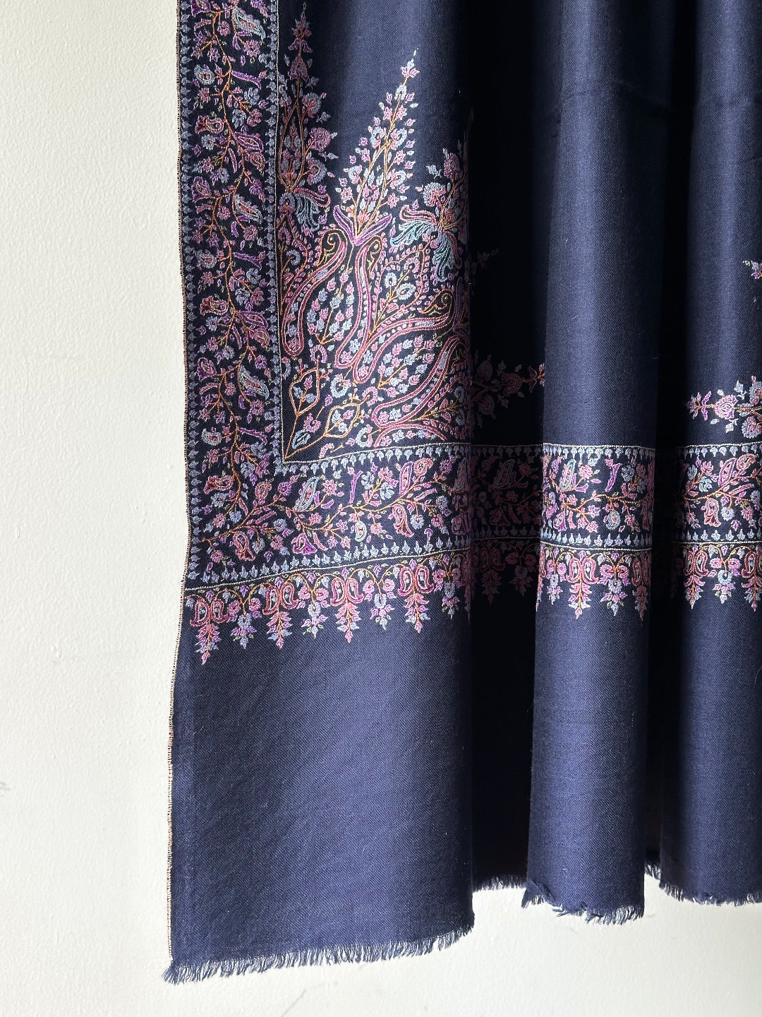 HAND EMBROIDERED NILE BLUE PASHMINA SHAWL