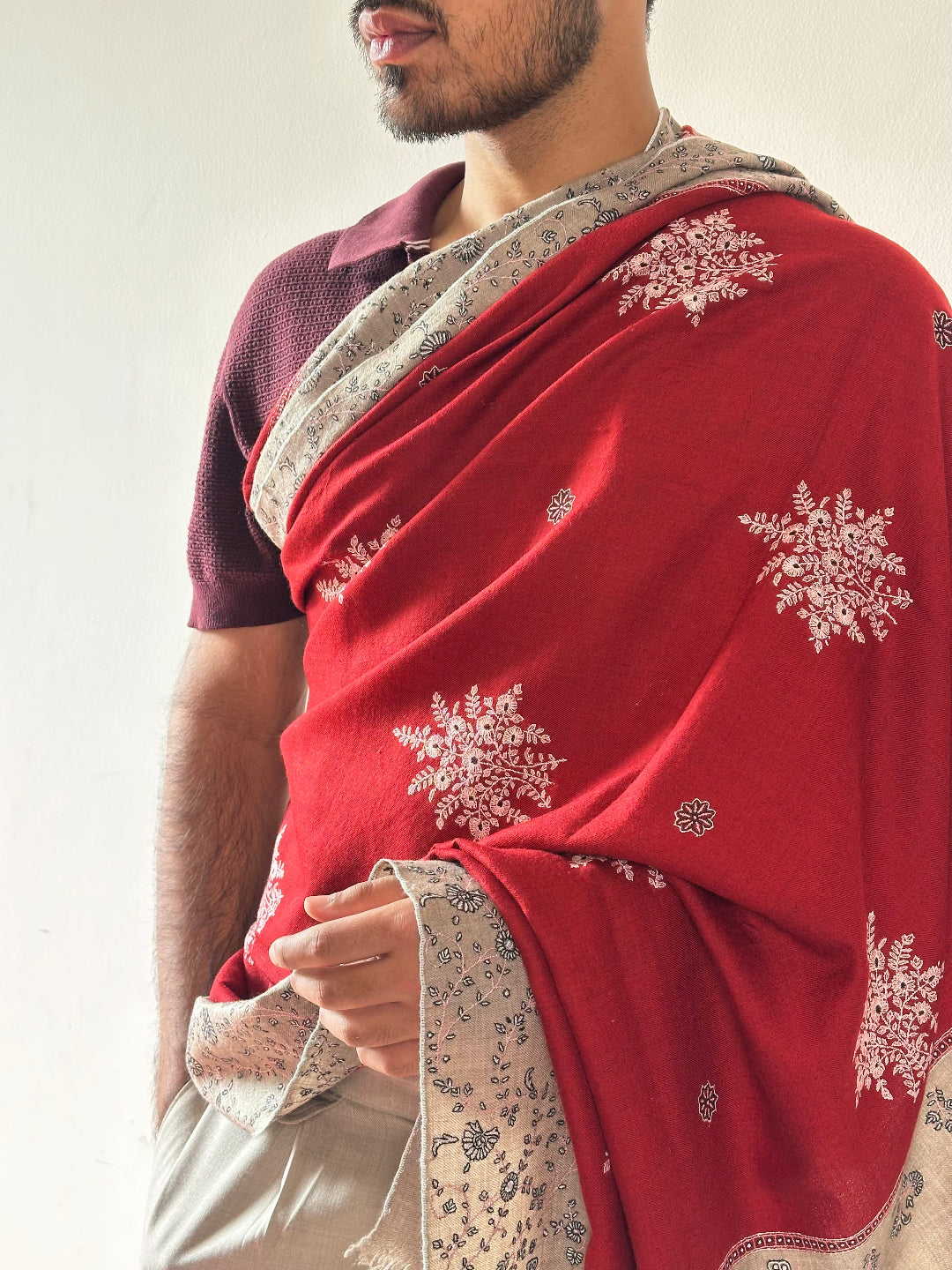 INDIAN COUTURE WEAR DOUBLE DYED PASHMINA SHAWL