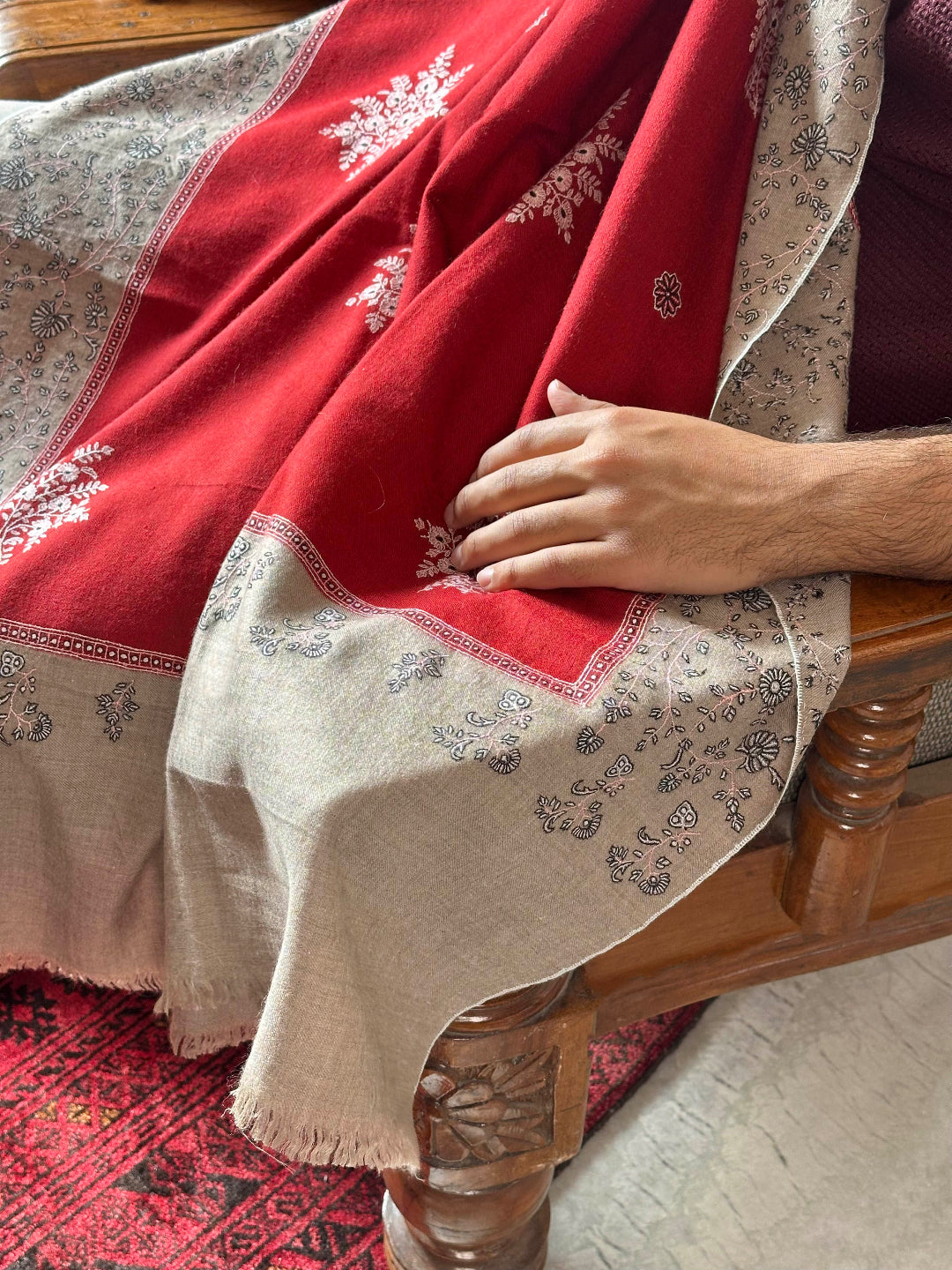 INDIAN COUTURE WEAR DOUBLE DYED PASHMINA SHAWL