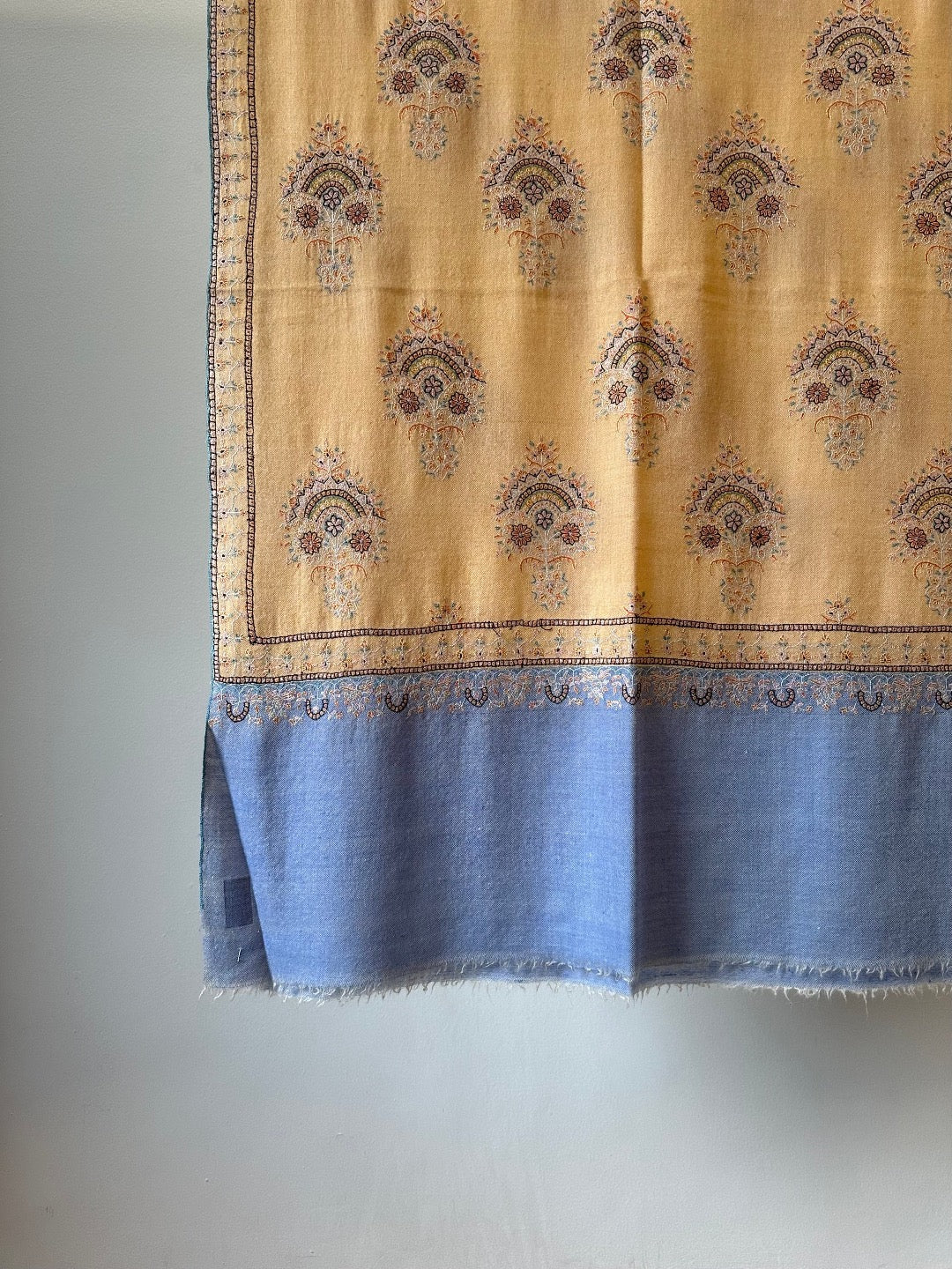 Tan Bootedar Sozni Pashmina Shawl ArtAsiaHandicrafts