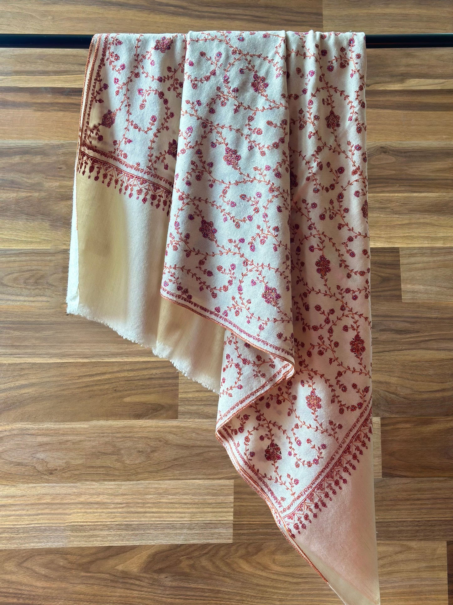 White Jaal Pashmina Shawl