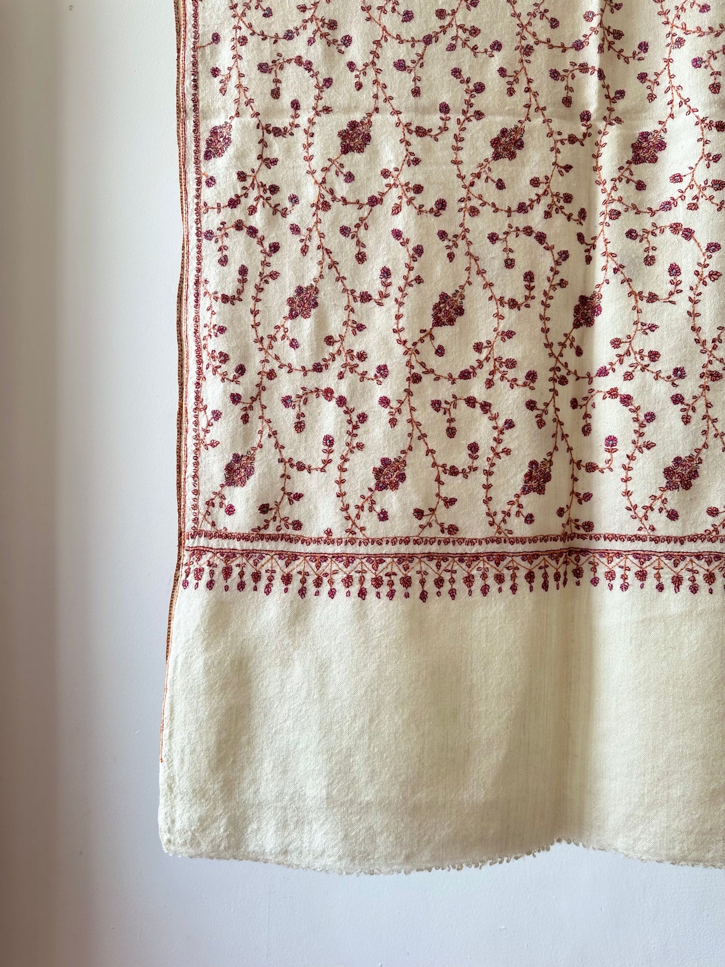White Jaal Pashmina Shawl