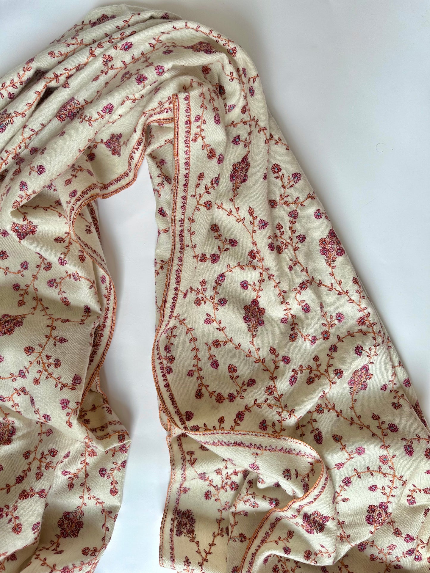 White Jaal Pashmina Shawl