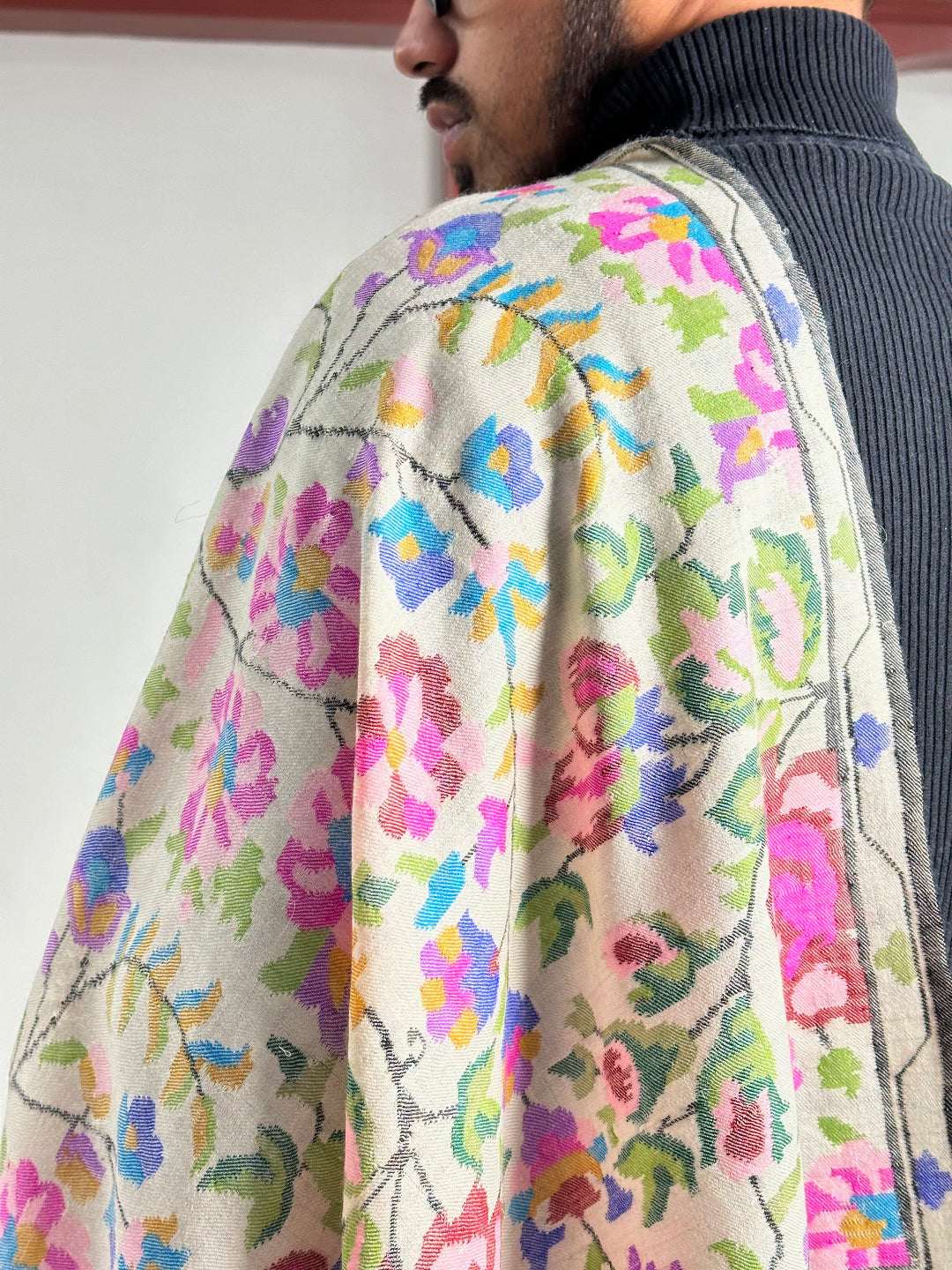 HANDSPUN HANDWOVEN WEAR WHITE KANI PASHMINA SHAWL