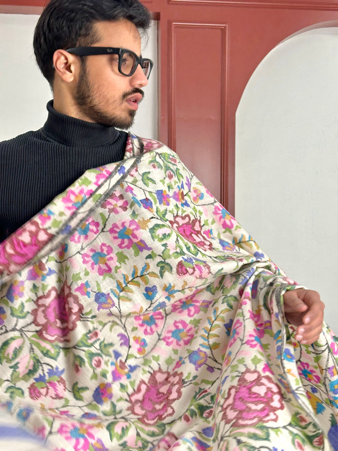 HANDSPUN HANDWOVEN WEAR WHITE KANI PASHMINA SHAWL