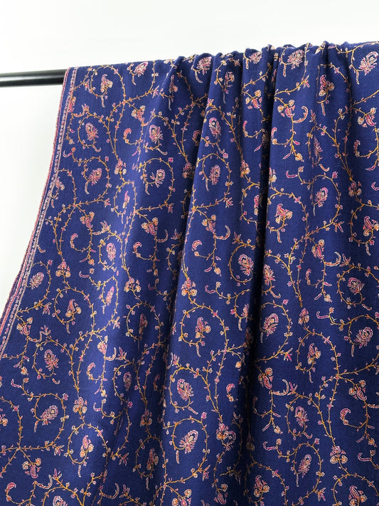 Irani Blue Sozni Pashmina Scarf