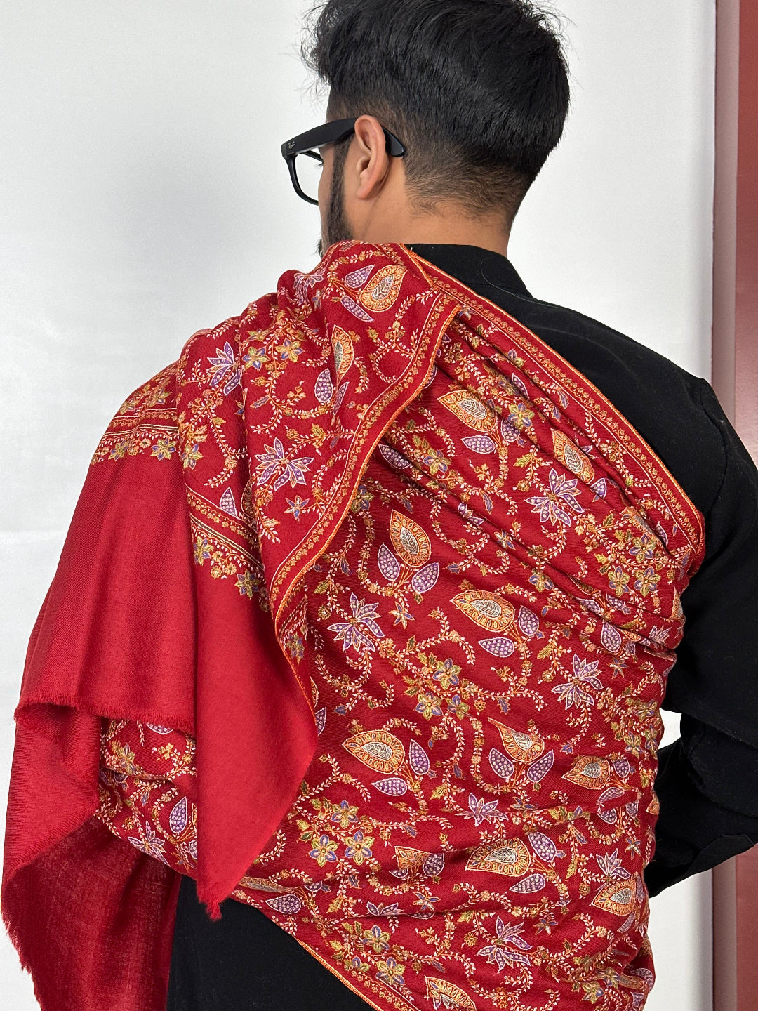 CLASSIC INDIAN RED ADORE PAISLEY PASHMINA SHAWL