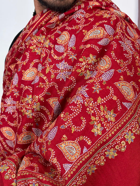 CLASSIC INDIAN RED ADORE PAISLEY PASHMINA SHAWL