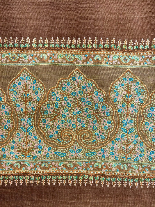 SUPERSOFT REVERSIBLE WEAVE PURE PASHMINA EMBROIDERED WRAP
