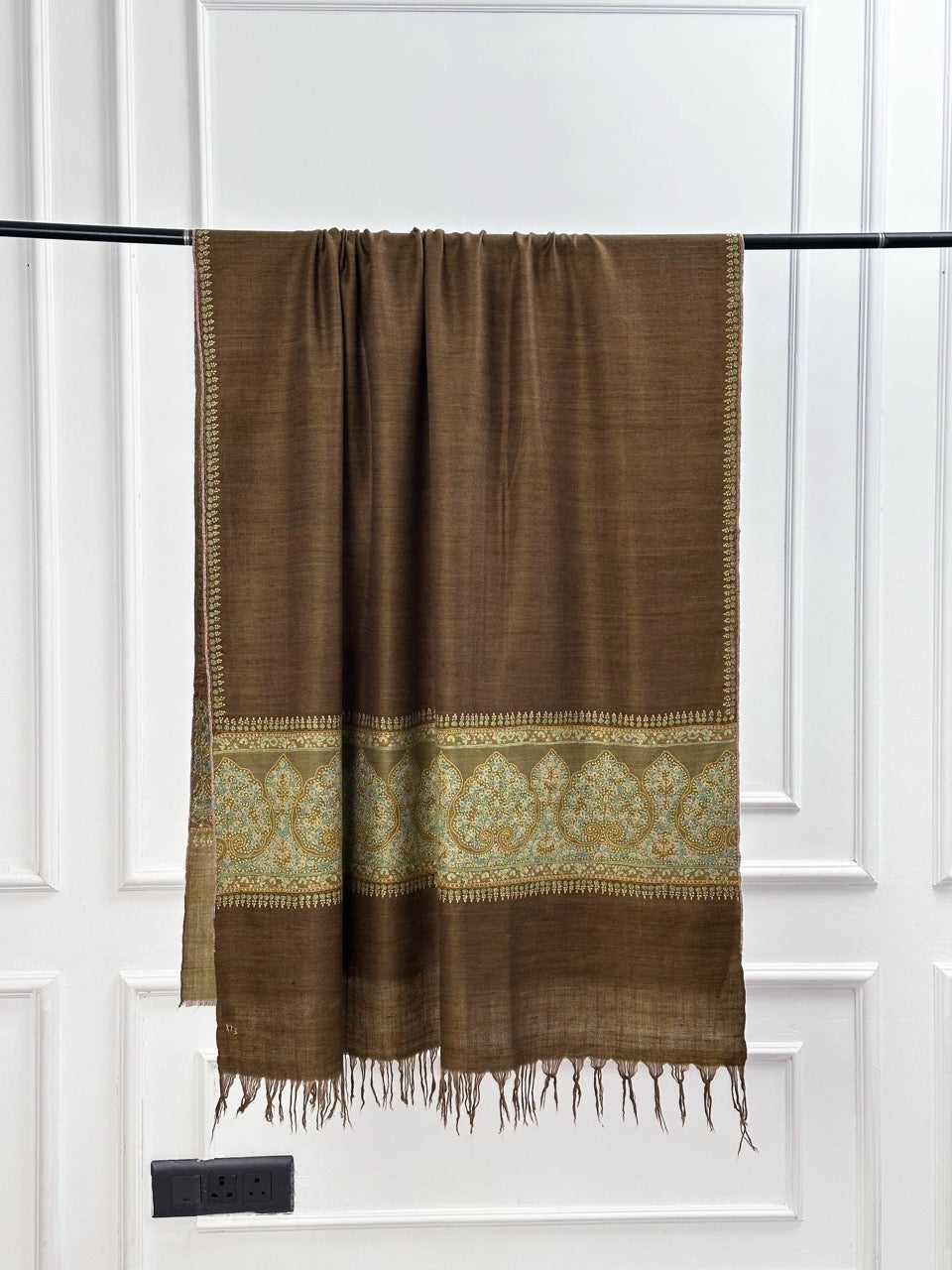 SUPERSOFT REVERSIBLE WEAVE PURE PASHMINA EMBROIDERED WRAP