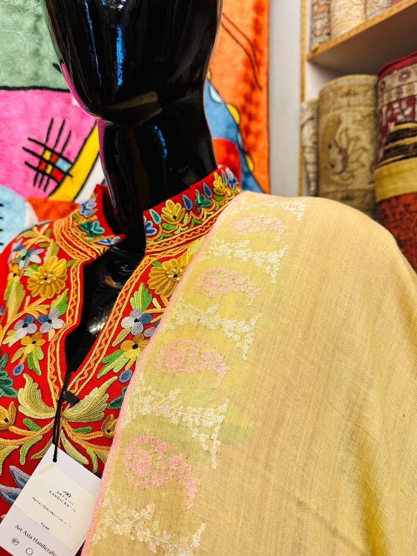 Jasmine Sozni Doardaar Shawl ArtAsiaHandicrafts