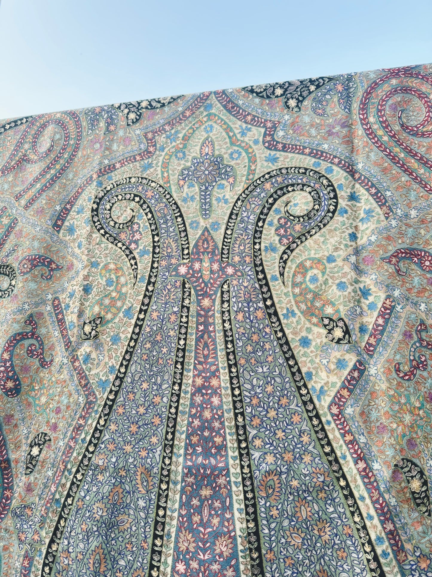 Multicolour Kalamkari Pashmina Shawl ArtAsiaHandicrafts