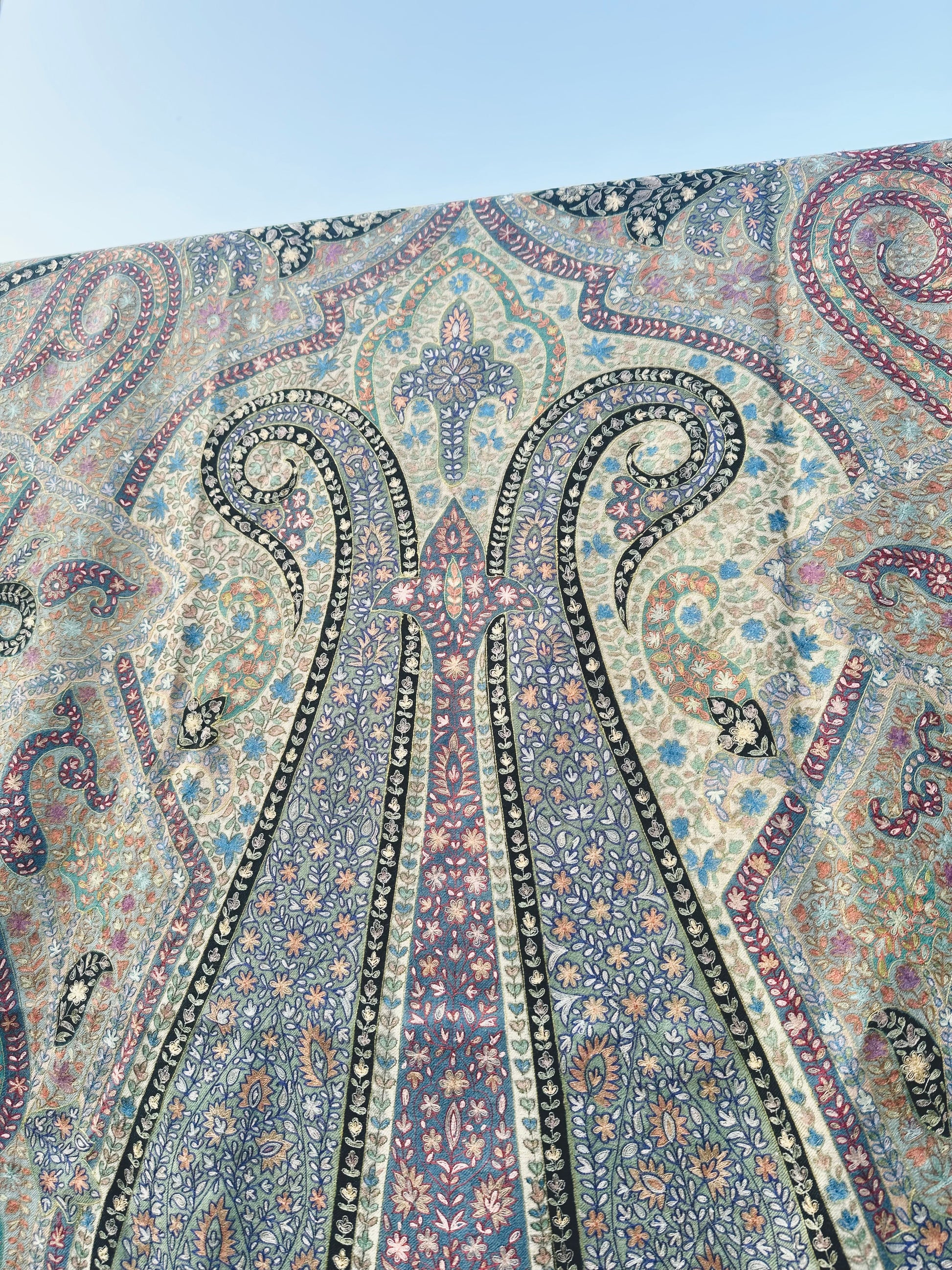Multicolour Kalamkari Pashmina Shawl ArtAsiaHandicrafts