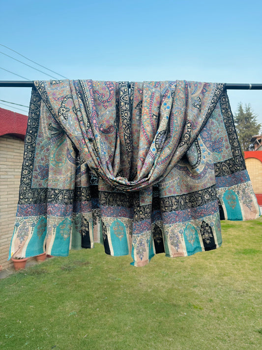 Multicolour Kalamkari Pashmina Shawl ArtAsiaHandicrafts