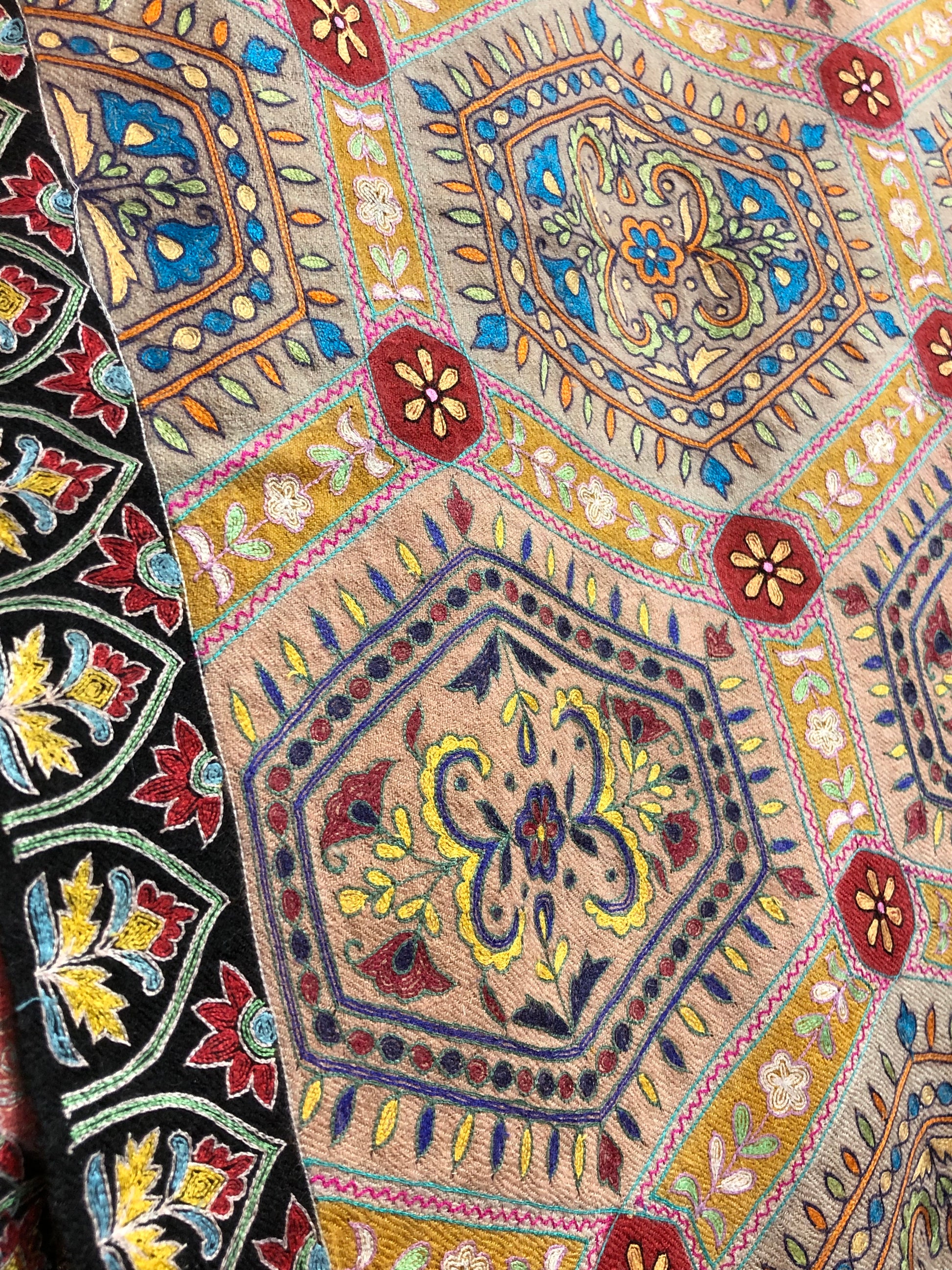 Multicolour Kalamkari Pashmina Shawl ArtAsiaHandicrafts