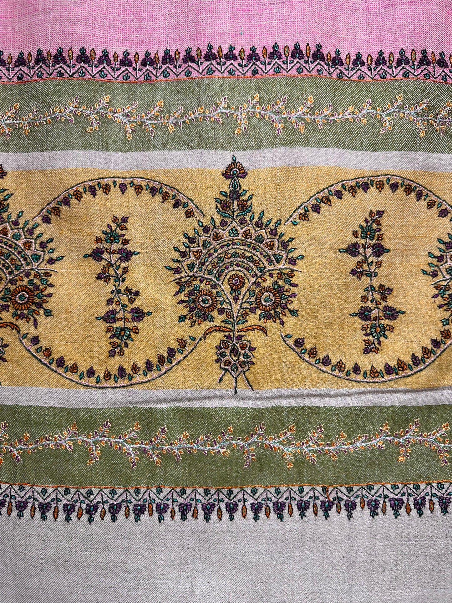 Multicolour Palla Sozni Pashmina Shawl ArtAsiaHandicrafts