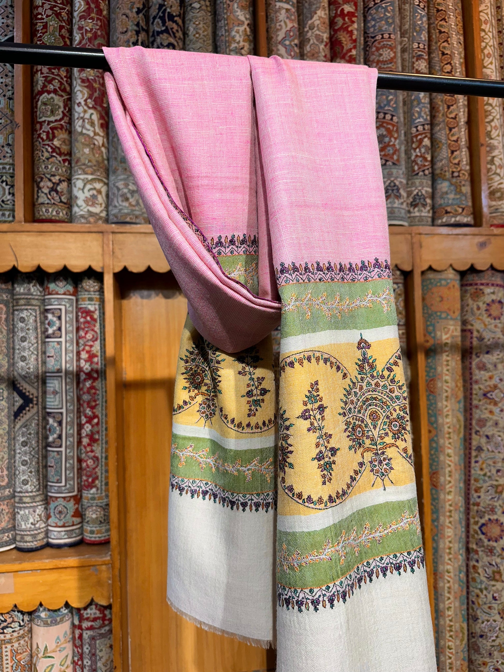 Multicolour Palla Sozni Pashmina Shawl ArtAsiaHandicrafts