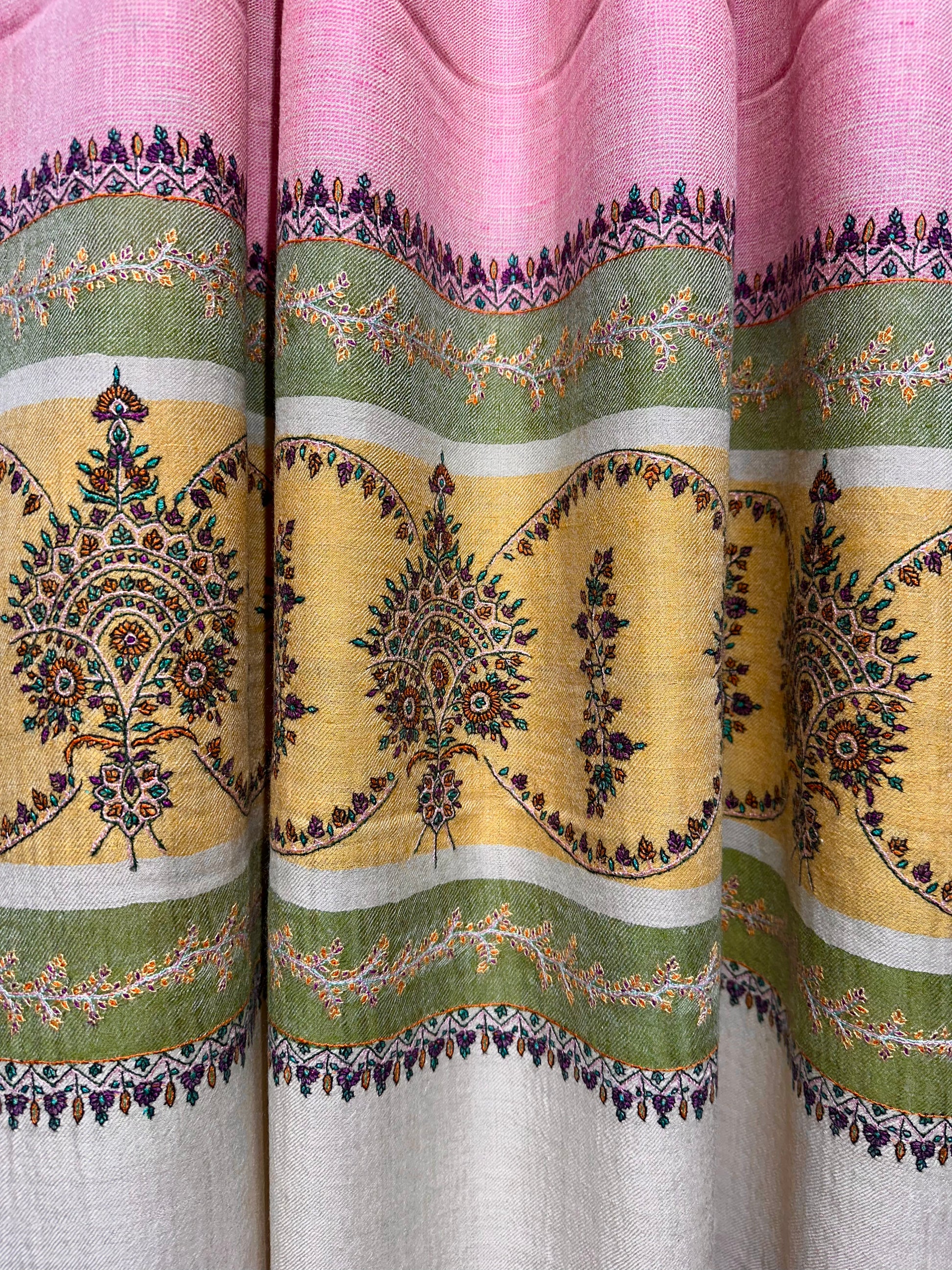 Multicolour Palla Sozni Pashmina Shawl ArtAsiaHandicrafts