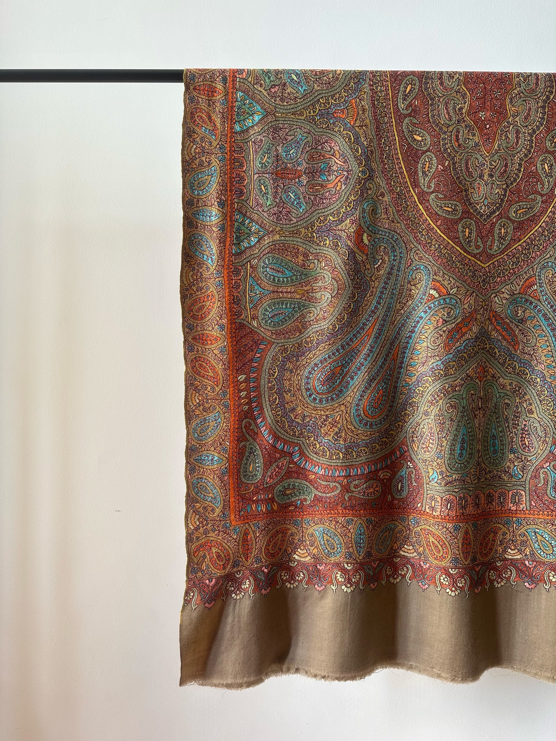 Multicolour Sozni Pashmina Shawl ArtAsiaHandicrafts