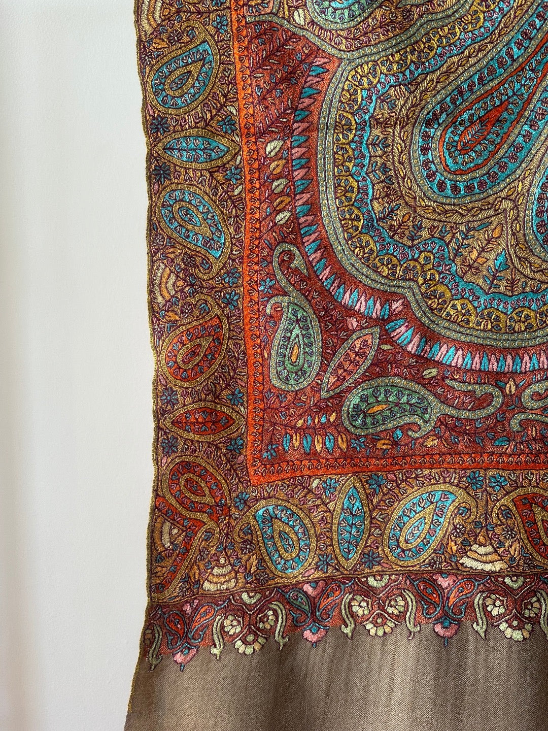 Multicolour Sozni Pashmina Shawl ArtAsiaHandicrafts