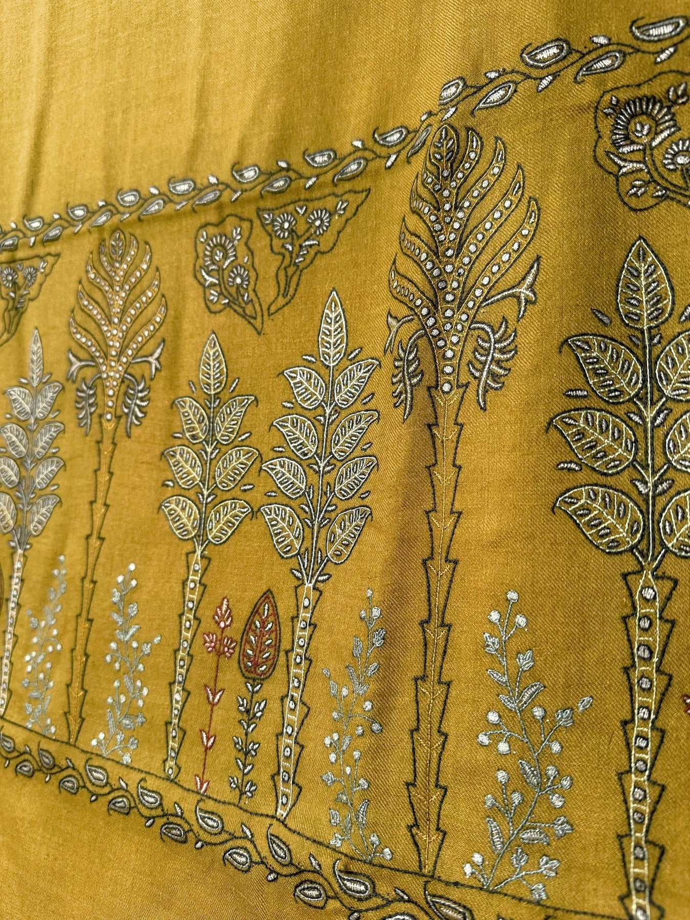Mustard Palla Pashmina Shawl ArtAsiaHandicrafts