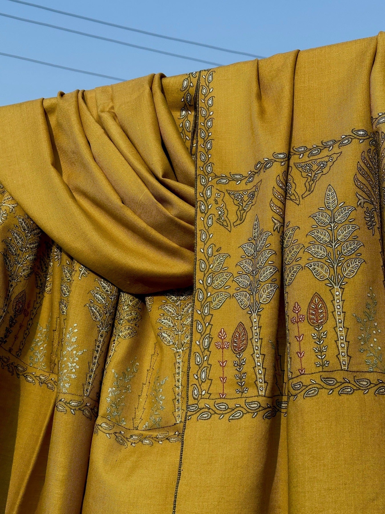 Mustard Palla Pashmina Shawl ArtAsiaHandicrafts