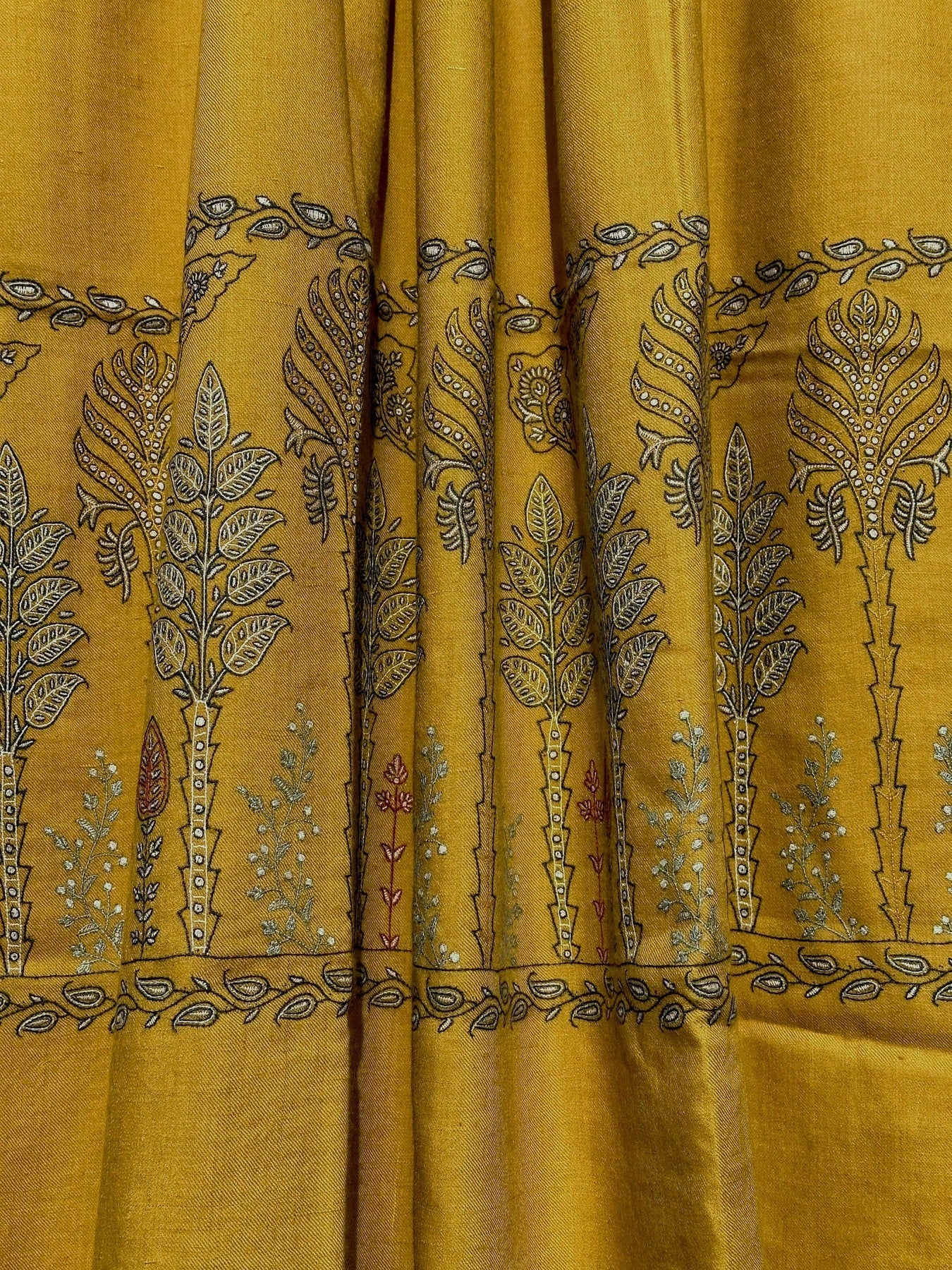 Mustard Palla Pashmina Shawl ArtAsiaHandicrafts