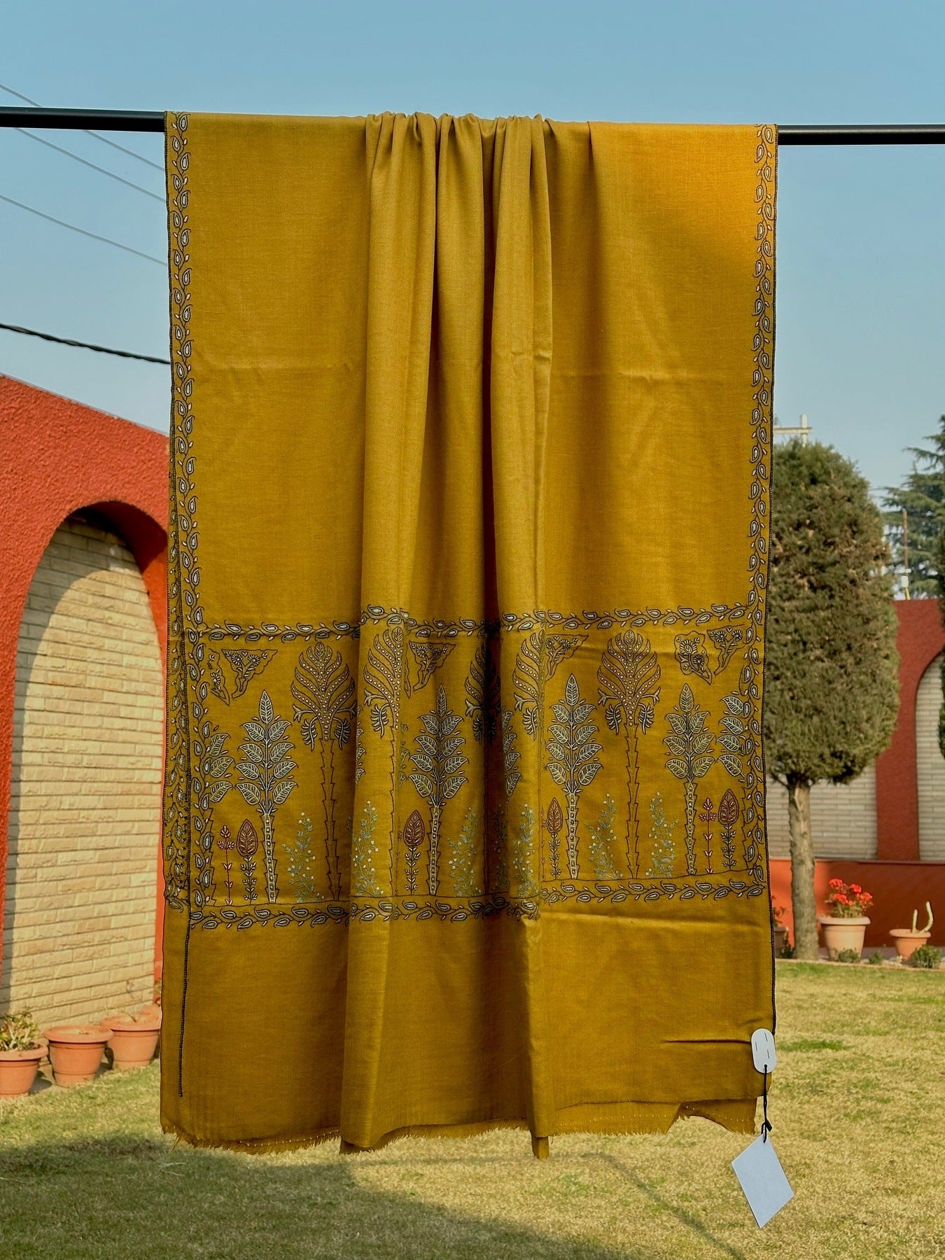 Mustard Palla Pashmina Shawl ArtAsiaHandicrafts