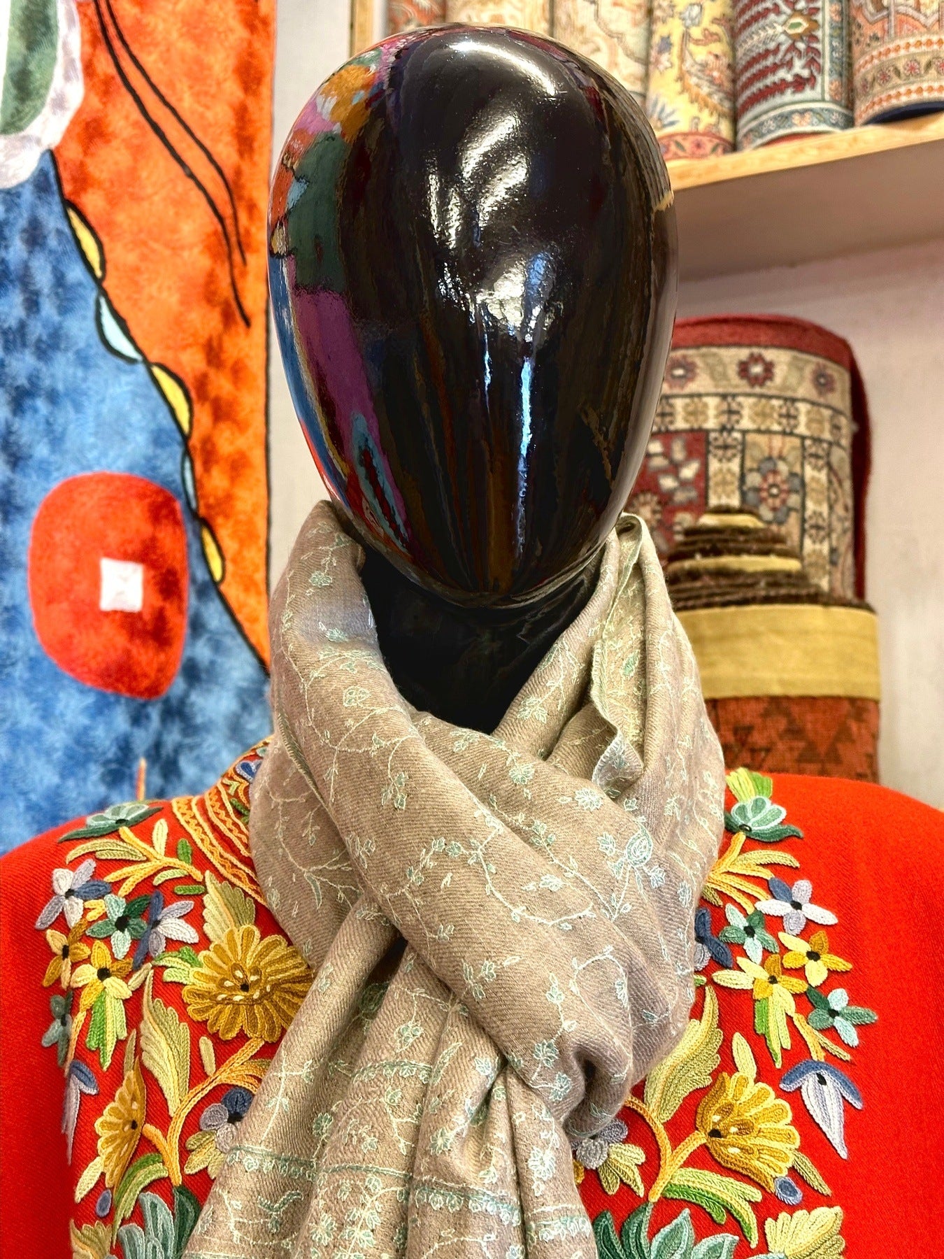 Natural Jaal Pashmina Shawl ArtAsiaHandicrafts