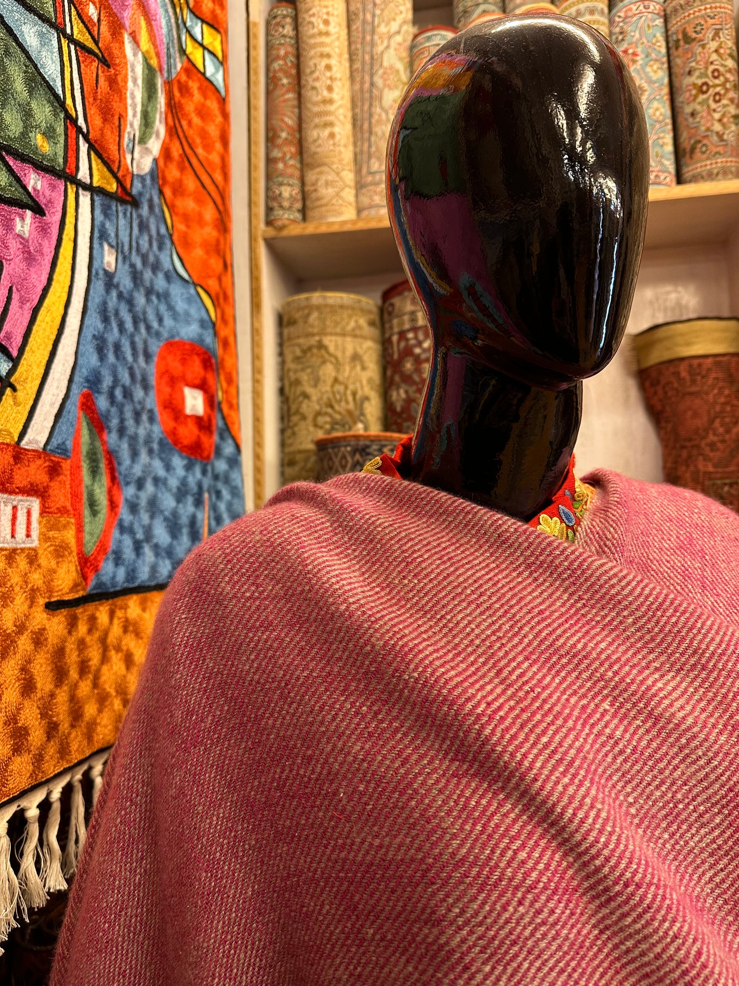 Pink Gi Plain Pashmina Shawl ArtAsiaHandicrafts