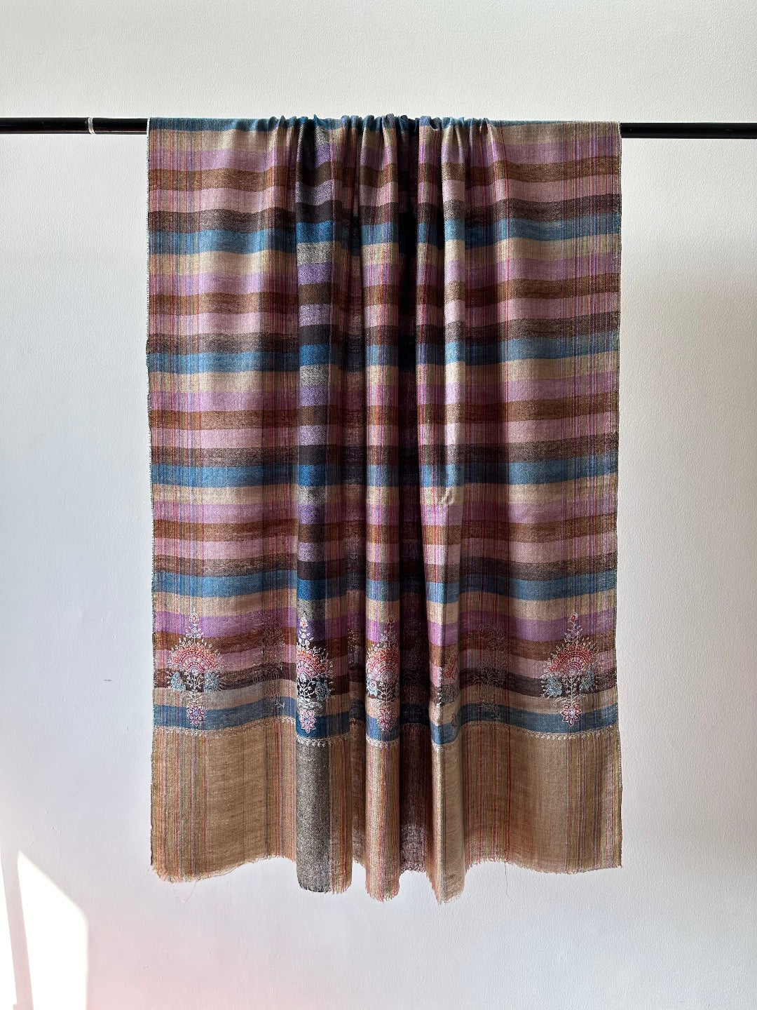 Plaid Sozni Pashmina Shawl ArtAsiaHandicrafts