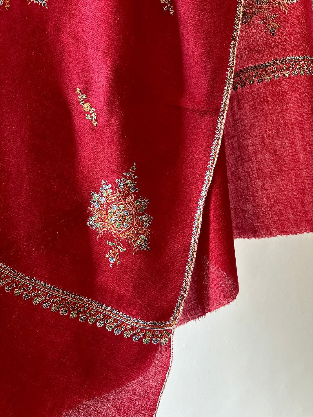 Red Bootedar Pashmina Shawl ArtAsiaHandicrafts