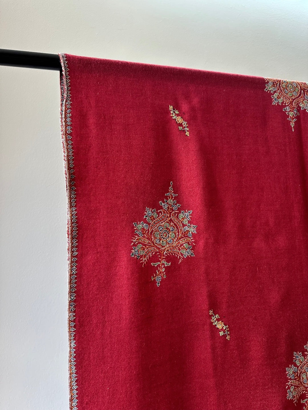 Red Bootedar Pashmina Shawl ArtAsiaHandicrafts