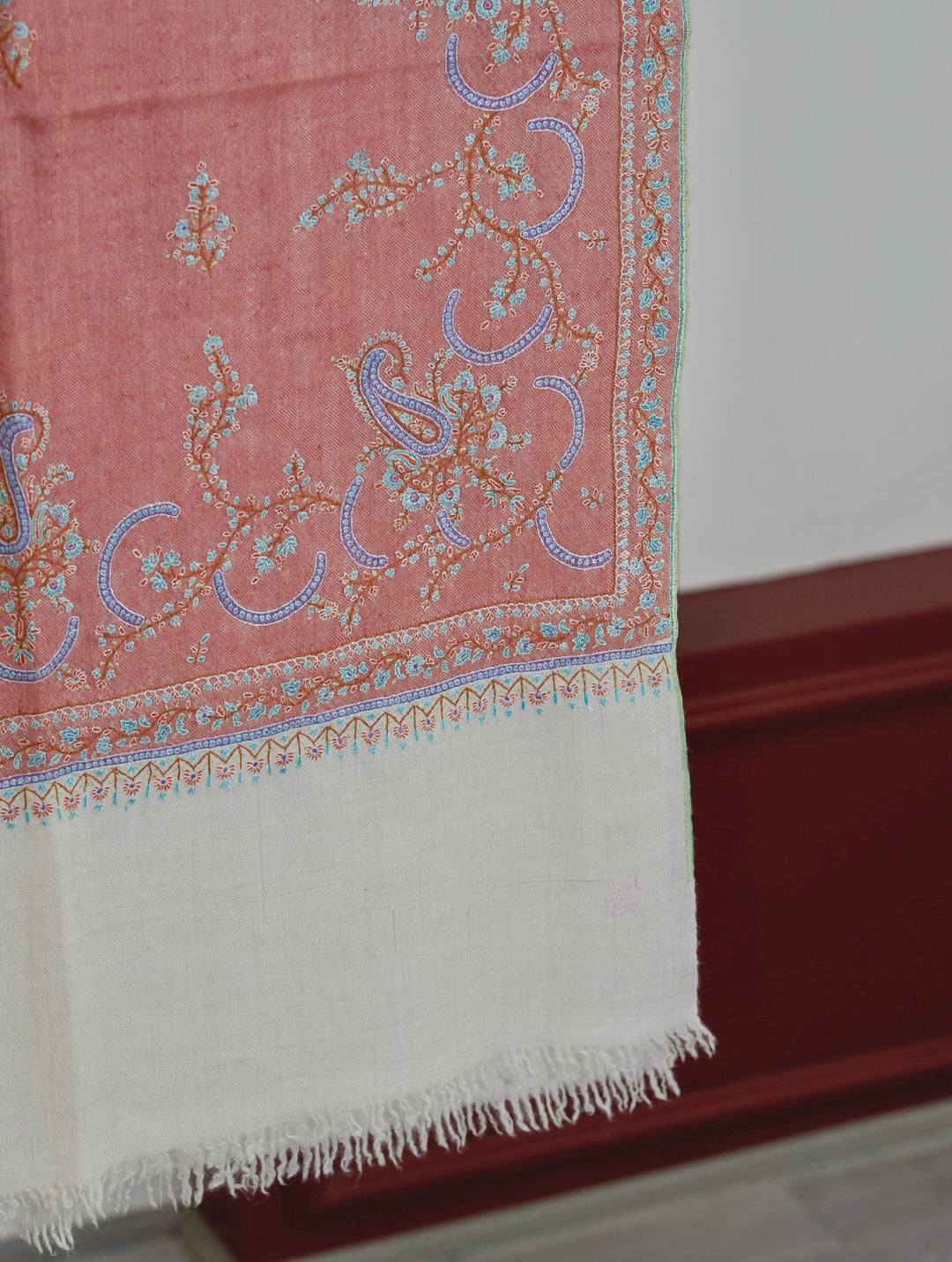 HAUTE COUTURE WEAR FASHION PEACH PASHMINA SHAWL