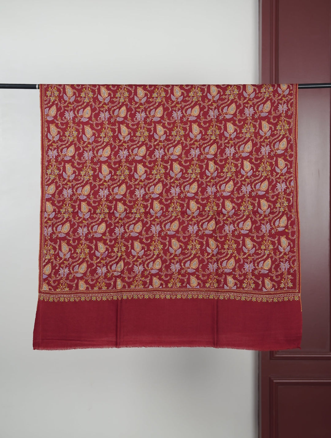 CLASSIC INDIAN RED ADORE PAISLEY PASHMINA SHAWL