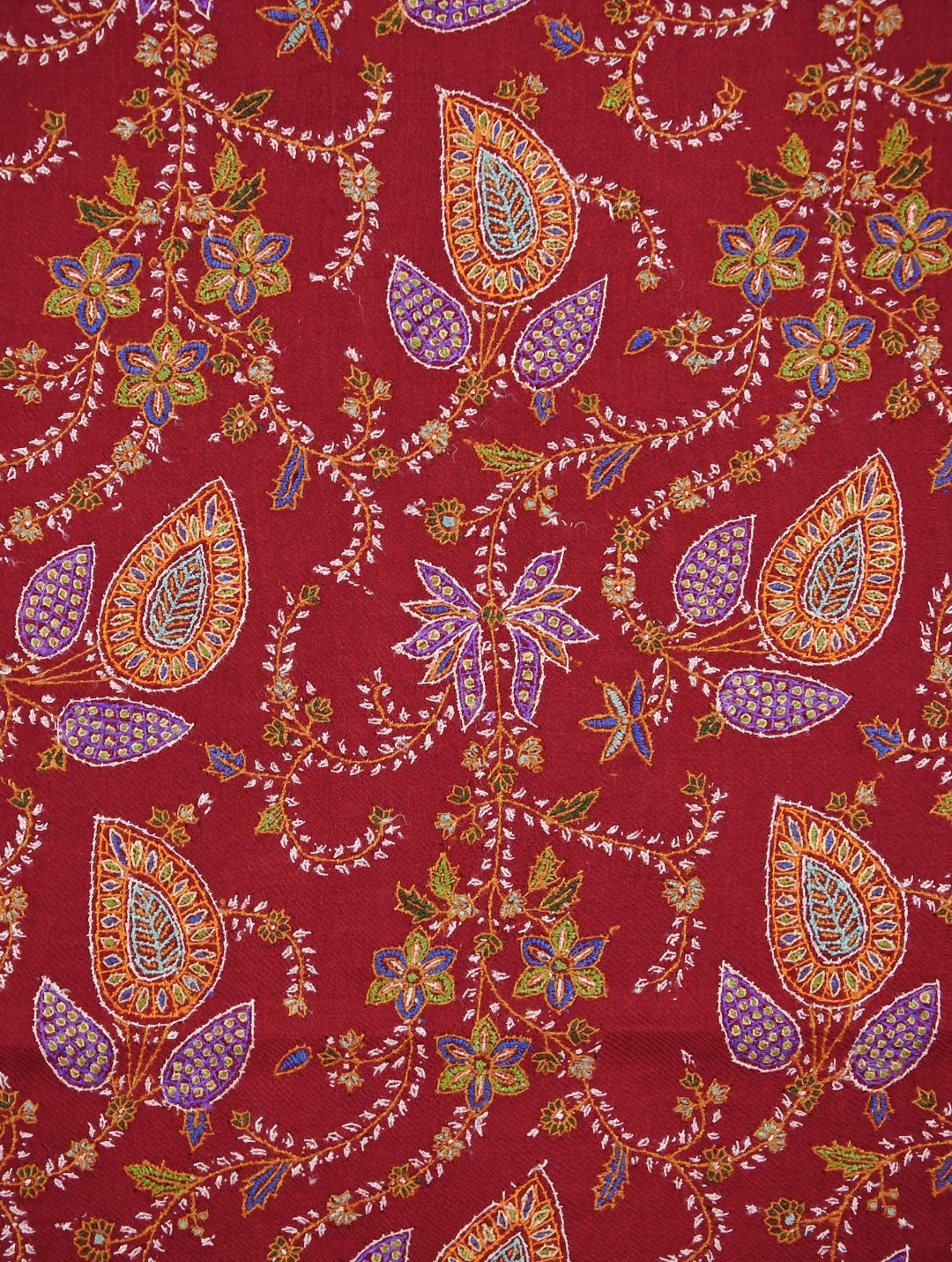 CLASSIC INDIAN RED ADORE PAISLEY PASHMINA SHAWL