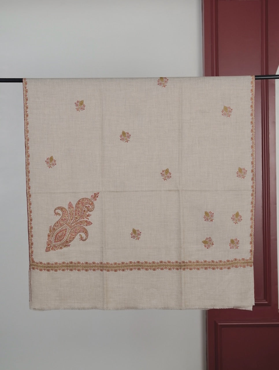 VINTAGE PAISLEY WEAR NATURAL PASHMINA SHAWL