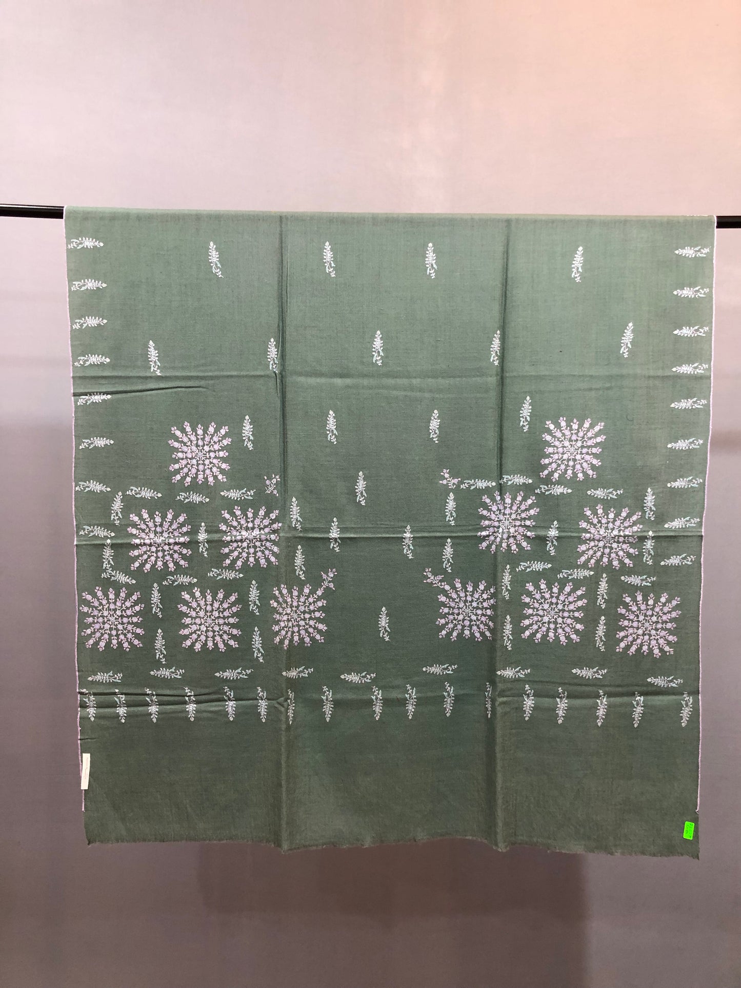 Sage Green Sozni Pashmina Shawl ArtAsiaHandicrafts