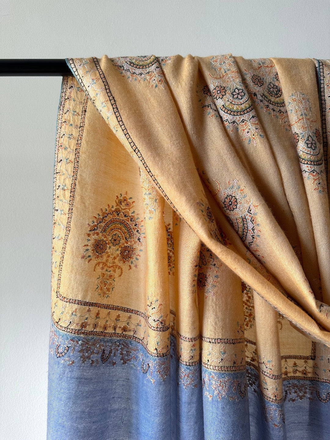 Tan Bootedar Sozni Pashmina Shawl ArtAsiaHandicrafts