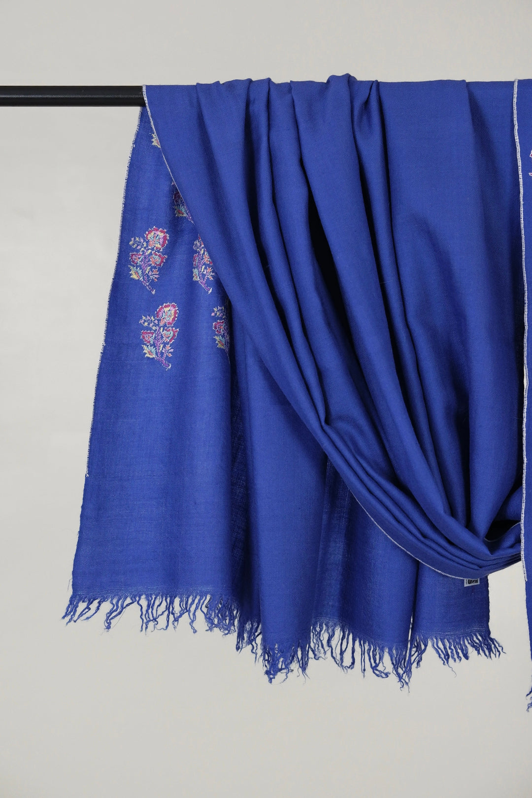 DUSK BLUE STYLE CORNERED BUTI PASHMINA SHAWL