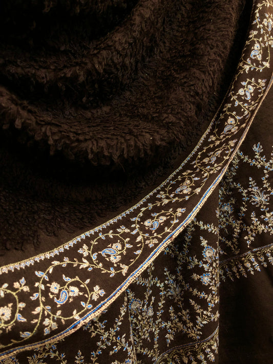 Brown Sozni Pashmina Towel ArtAsiaHandicrafts