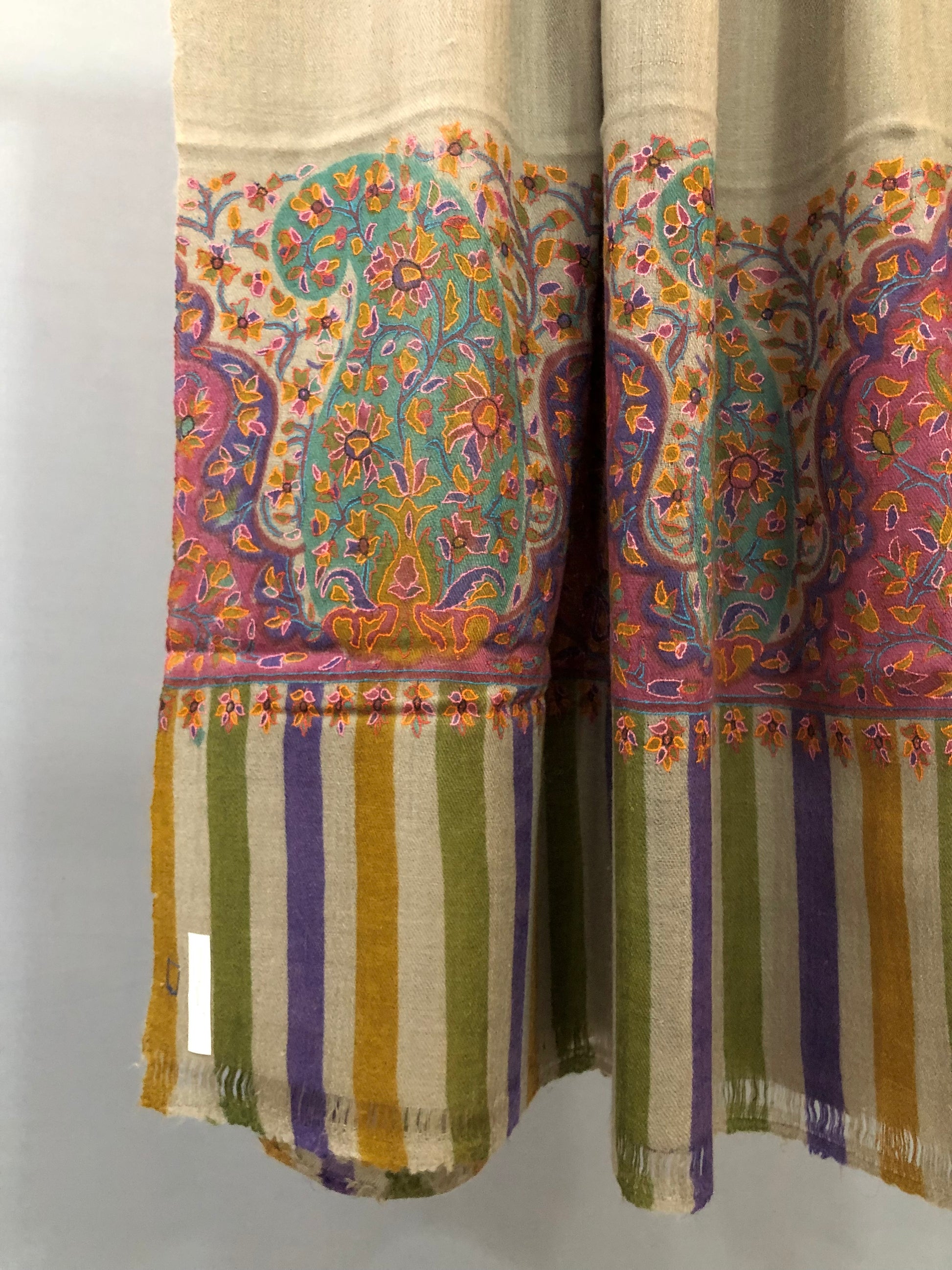 Grey Kalamkari Palla Shawl ArtAsiaHandicrafts