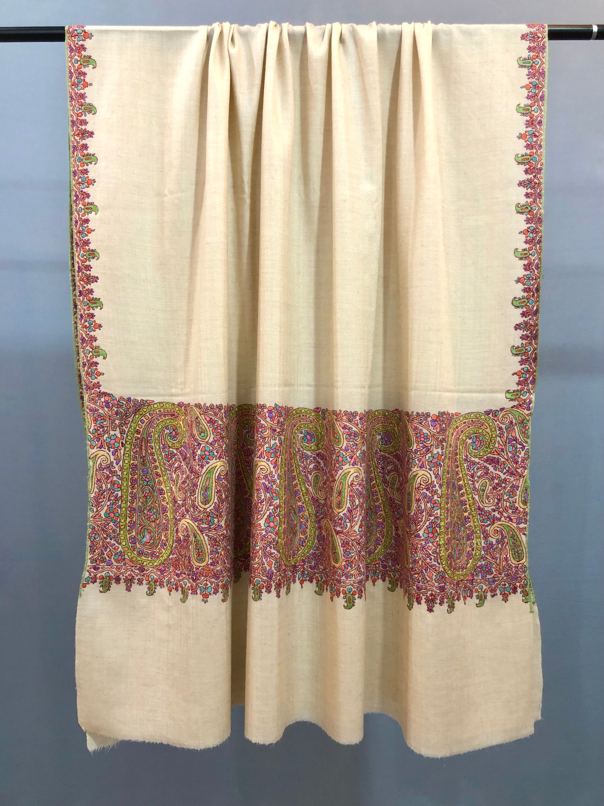 Ivory Palla Paper Mache Shawl ArtAsiaHandicrafts