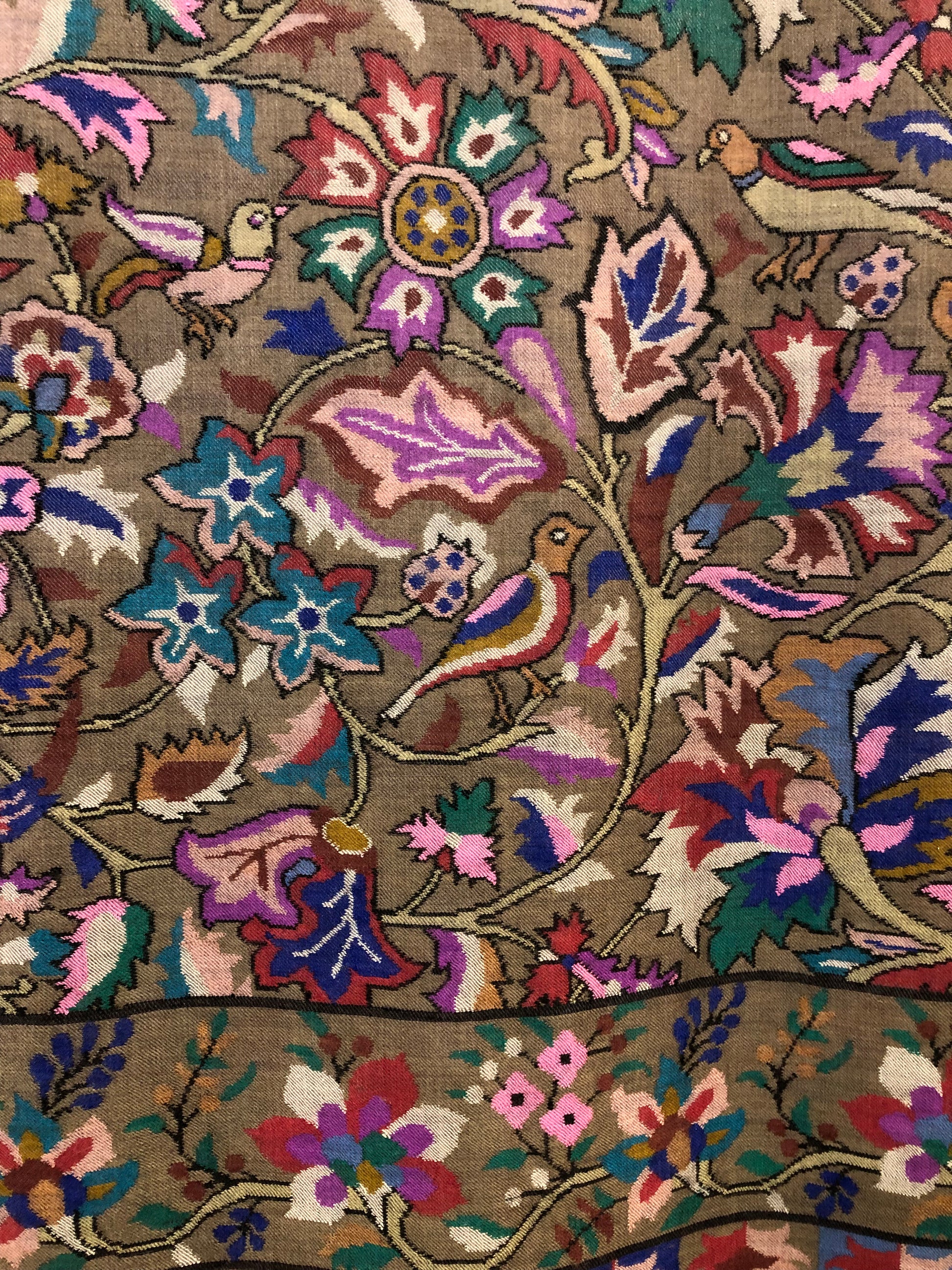 Pastel Brown Kani Pashmina Shawl ArtAsiaHandicrafts